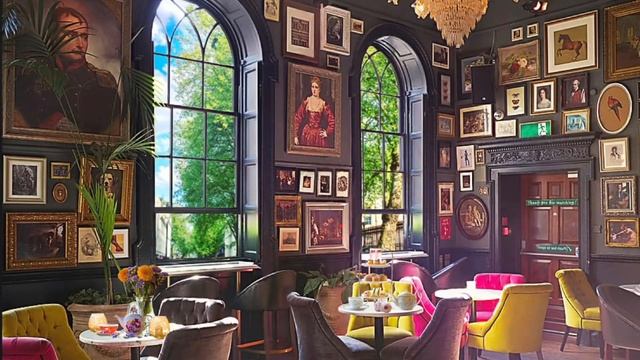 Sunny Day Cafe Ambience | Relaxing Smooth Jazz Music [ASMR] Cafe Sounds, Background Chatter смотреть онлайн