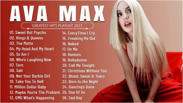 AVA MAX'S MILLIONS OF VIEWS SONGS - AVA MAX GREATEST HITS FULL ALBUM 2023 - US UK 2023