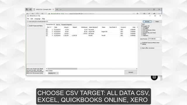 OFX2CSV (Windows): Convert OFX files to CSV or Excel смотреть онлайн