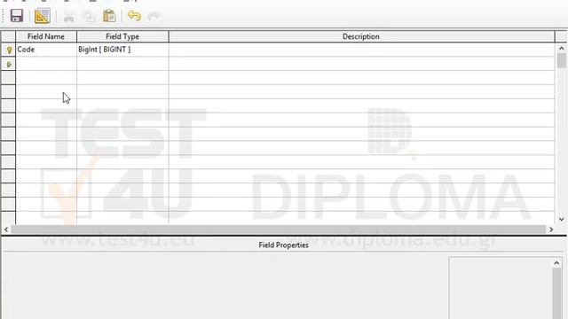 Create a new table displaying the following fields:
1st field: Code,type of data: BigInt,... смотреть онлайн