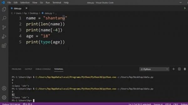 Python Tutorial for Beginners in Hindi | Built in Datatypes in Python | Python Tutorial in Hindi