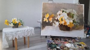 Весенние цветы. Живопись маслом