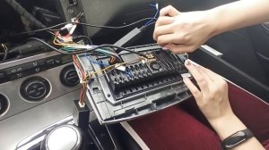 Установка манитолы EBILAEN 2din в машину фольксваген passat b6