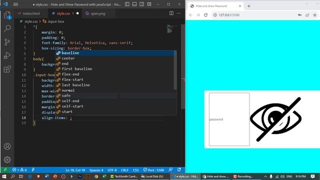 Show And Hide Password Using Javascript | Toggle Show And Hide Password In Javascript |Show Passwor