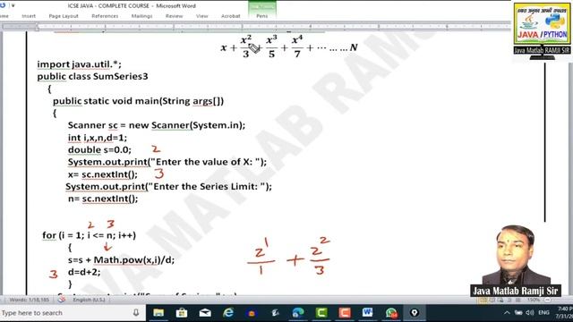 ICSE JAVA SUM OF SERIES PART-2 BY JAVA MATLAB RAMJI SIR смотреть онлайн