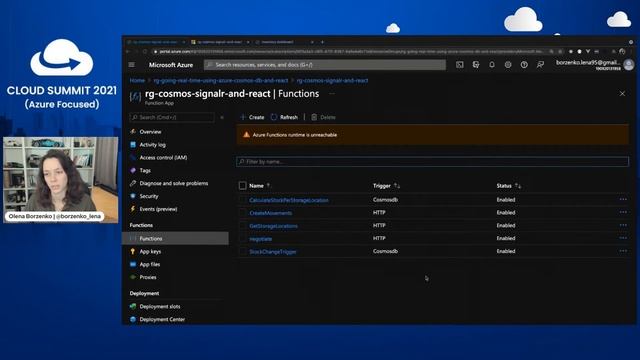 Going real time using Azure CosmosDB and React by Olena Borzenko | Cloud Summit 2021 смотреть онлайн