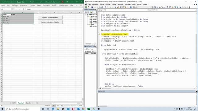 202. Excel-VBA: Alle Dateien aus Ordner einlesen, untereinander hängen und ListObject erstellen смотреть онлайн