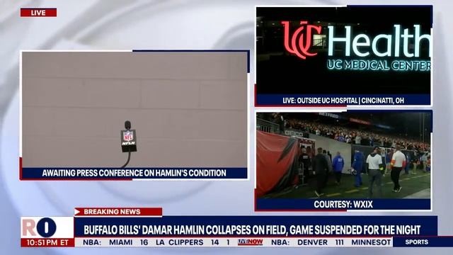 Buffalo Bills Damar Hamlin Injury Coverage By LiveNOW From FOX