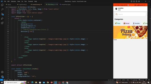 Swiper in React Native | Expo | Food Delivery App using React Native | PersistNFinish | #10 смотреть онлайн