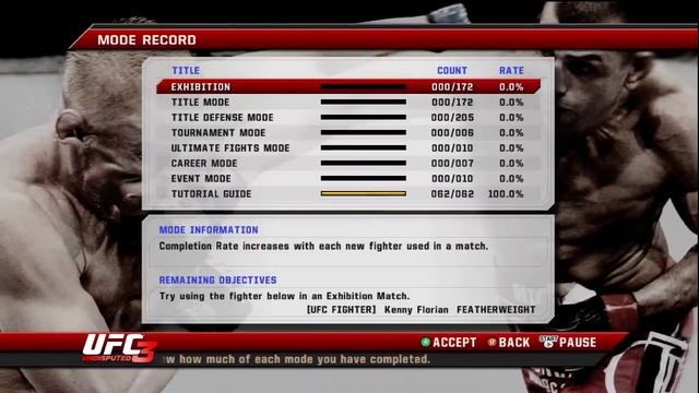 UFC Undisputed 3 Menu смотреть онлайн