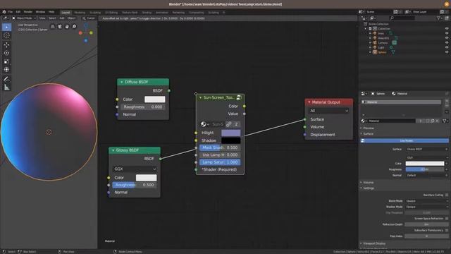 How to Use Lamp Color in Toon Shading | Blender смотреть онлайн