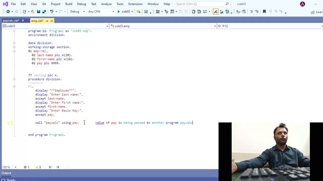 Passing Data Using CALL between programs |COBOL смотреть онлайн