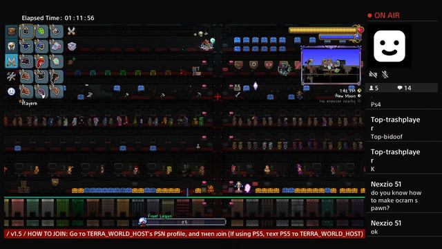(LIVE) | PS4 | Ultimate All Items World 1.4.4 | 24/7 | SERVER 1 | Terraria | смотреть онлайн