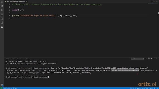 Python - Ejercicio 123: Mostrar Información de las Capacidades de los Tipos de Datos Numéricos смотреть онлайн