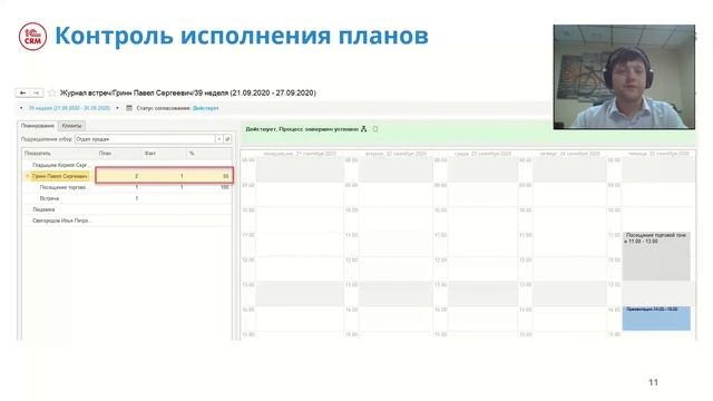 Как качественно настроить процесс продаж выездных менеджеров с помощью журнала встреч в 1С:CRM смотреть онлайн