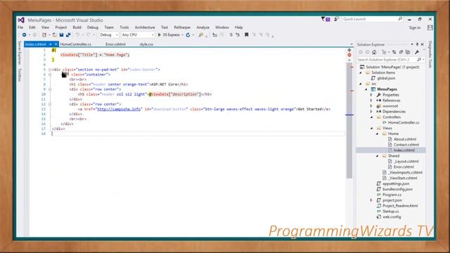 ASP.NET Core MVC Examples S1E1 : Navigate Menus/Pages [Materialize] смотреть онлайн