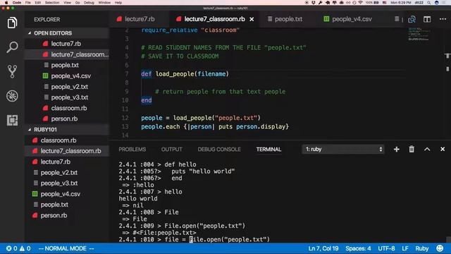 CS101 Ruby - Session 7 Part 2 - Ruby Reading/Parsing Text Files смотреть онлайн