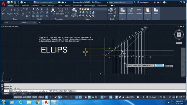 How to draw an Ellips in AUTOCAD смотреть онлайн