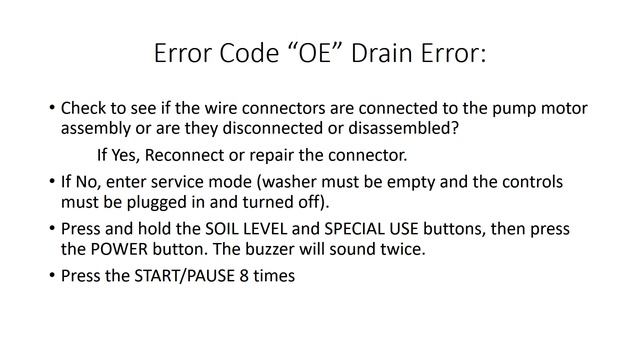 OE Error Code SOLVED!!! LG Top Loading Washer Washing Machine Not draining смотреть онлайн