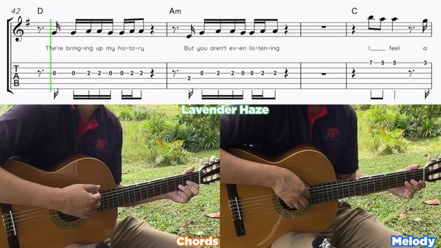 How to play Lavender Haze by Taylor Swift on Guitar - Chord & Melody Tutorial with Tablature смотреть онлайн
