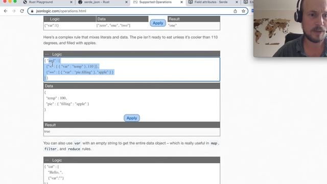 JsonLogic/Serde to struct in Rust - experiments смотреть онлайн