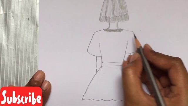 Girl Drawing From Backside Step By Step For Beginners|| SKN Arts & Crafts