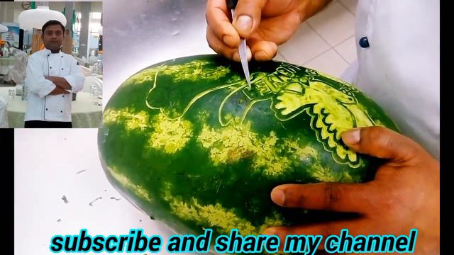 Happy New year 2020 simple art carving by watermelon(New year watermelon carvings 2020). смотреть онлайн