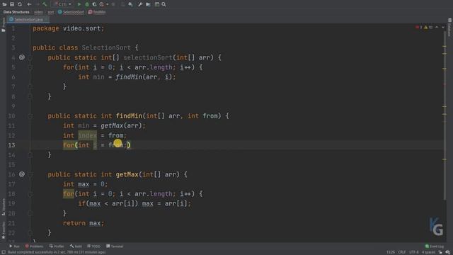 How to Code - Selection Sort Algorithm, Java Language смотреть онлайн