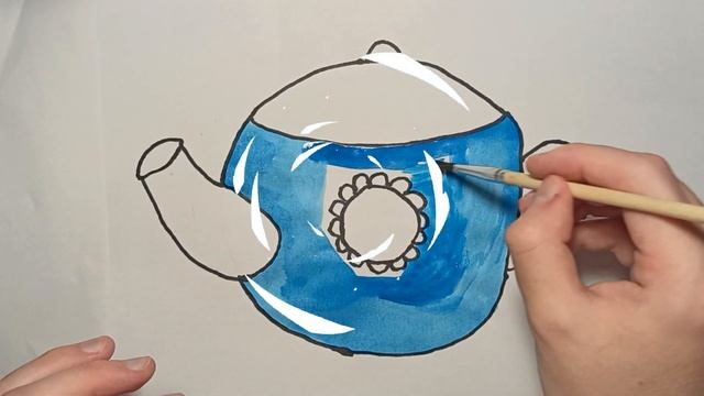How to draw a teapot? Как нарисовать чайник? смотреть онлайн