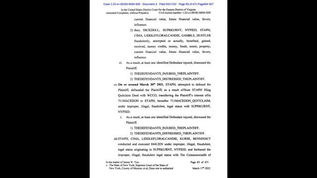 2022 JYoo v NY et al. Amended; USD Ct. EDVA failed to file Judgement; Defendants failed to JOIN смотреть онлайн