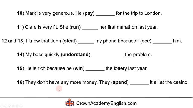 English quiz - Irregular verbs in the past simple смотреть онлайн