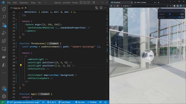 Generated Environment Maps in React Three Fiber and Three.js смотреть онлайн