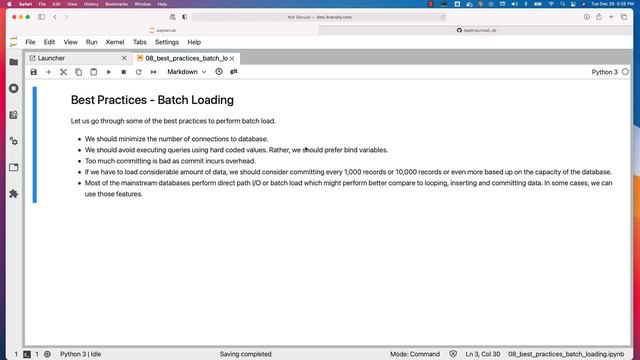 Mastering Python - Database Programming - Batch Operations - 08 Best Practices Batch Loading смотреть онлайн