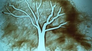 Рисование песком на настольном планшете. Рисуем дерево.