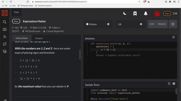 Codewars - Python - Expressions Matter