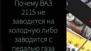 Почему ВАЗ 2115 не заводится на холодную либо заводится с педалью газа