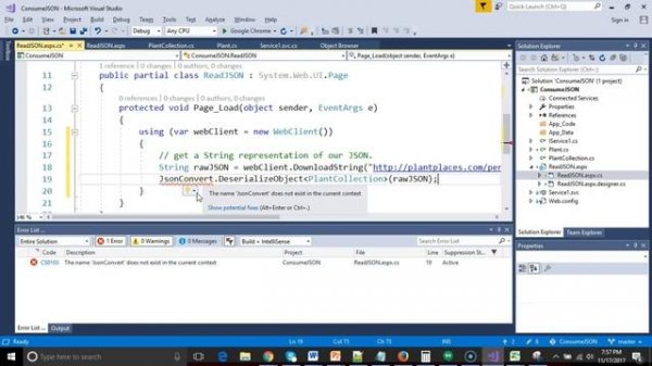 Read & Parse JSON into objects in C# Visual Studio 2017