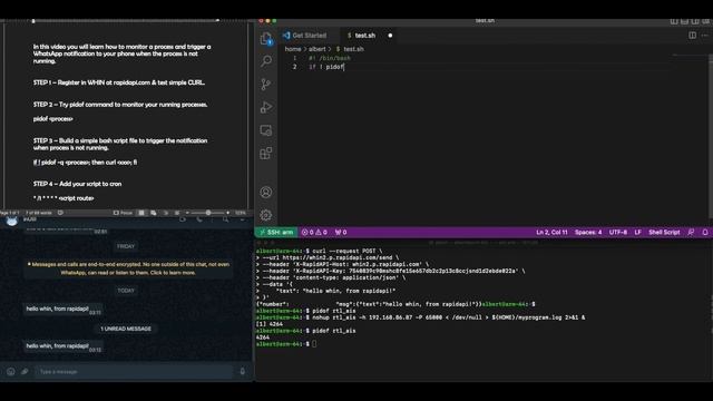 HOW TO: if a Linux process fails, get a whatsapp notification (FREE). смотреть онлайн