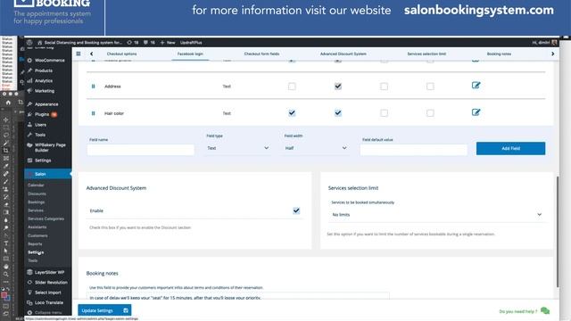 Salon Booking System - Custom fields interface - ENGLISH смотреть онлайн