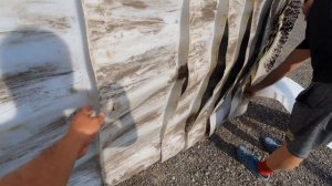 Замена пластика на аэролодке /  Броня  РЕ 500 после 600 км на горной реке