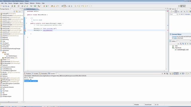 Eclipse and Basic Java Programming Tutorial - Part 1 (HelloWorld and more) смотреть онлайн