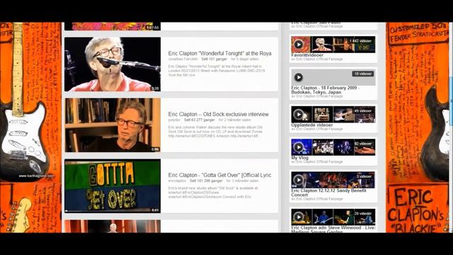 My Eric Clapton Channel before the youtube "One!" channel смотреть онлайн