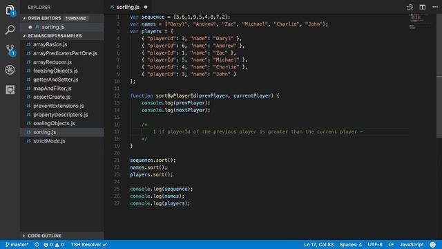 ECMAScript 5 - Sorting смотреть онлайн