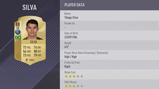 FIFA 18 RATINGS 
