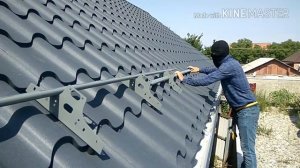 Трубчатый снегозадержатель монтаж