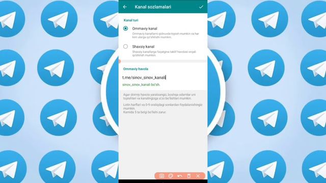 Telegramda Kanal Ochish Va Unga Post Joylash.