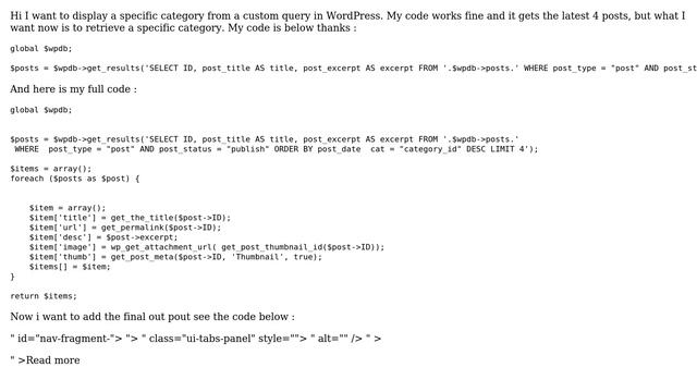 Wordpress: How to display posts of specific category using a custom Query in WordPress? смотреть онлайн