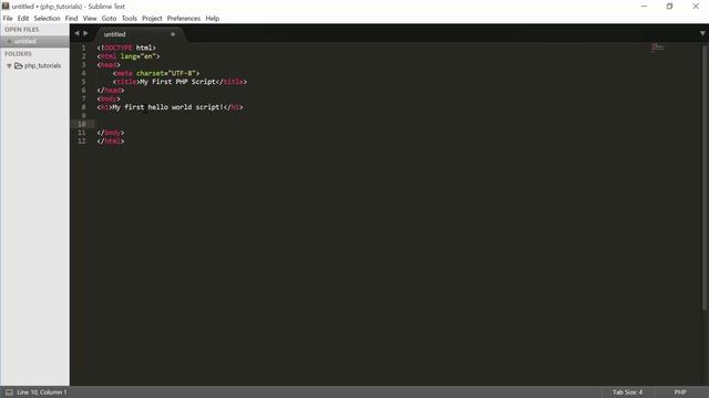 PHP Tutorial - Hello World Program смотреть онлайн