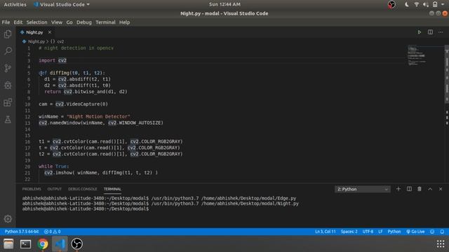 Night Motion Detection Using Python & OpenCV || cv2.absdiff смотреть онлайн