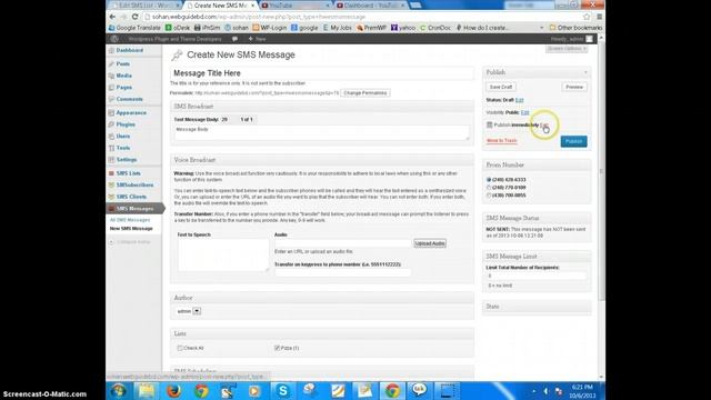 How to schedule a message in SMS Lists Wordpress Plugin. смотреть онлайн